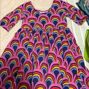 Hanna Andersson Pink and Blue Rainbow Dress